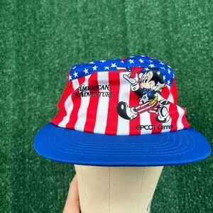 VTG Disney Epcot Center Mickey Mouse American Adventure Trucker Hat 1982 Adult
